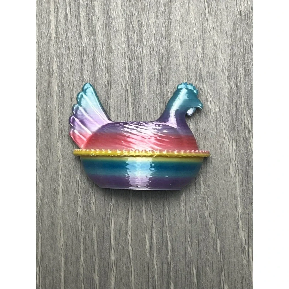 Set 6 Hen On Nest Chicken Fridge Magnets Rainbow 3D Print HON Kitchen Farmhouse